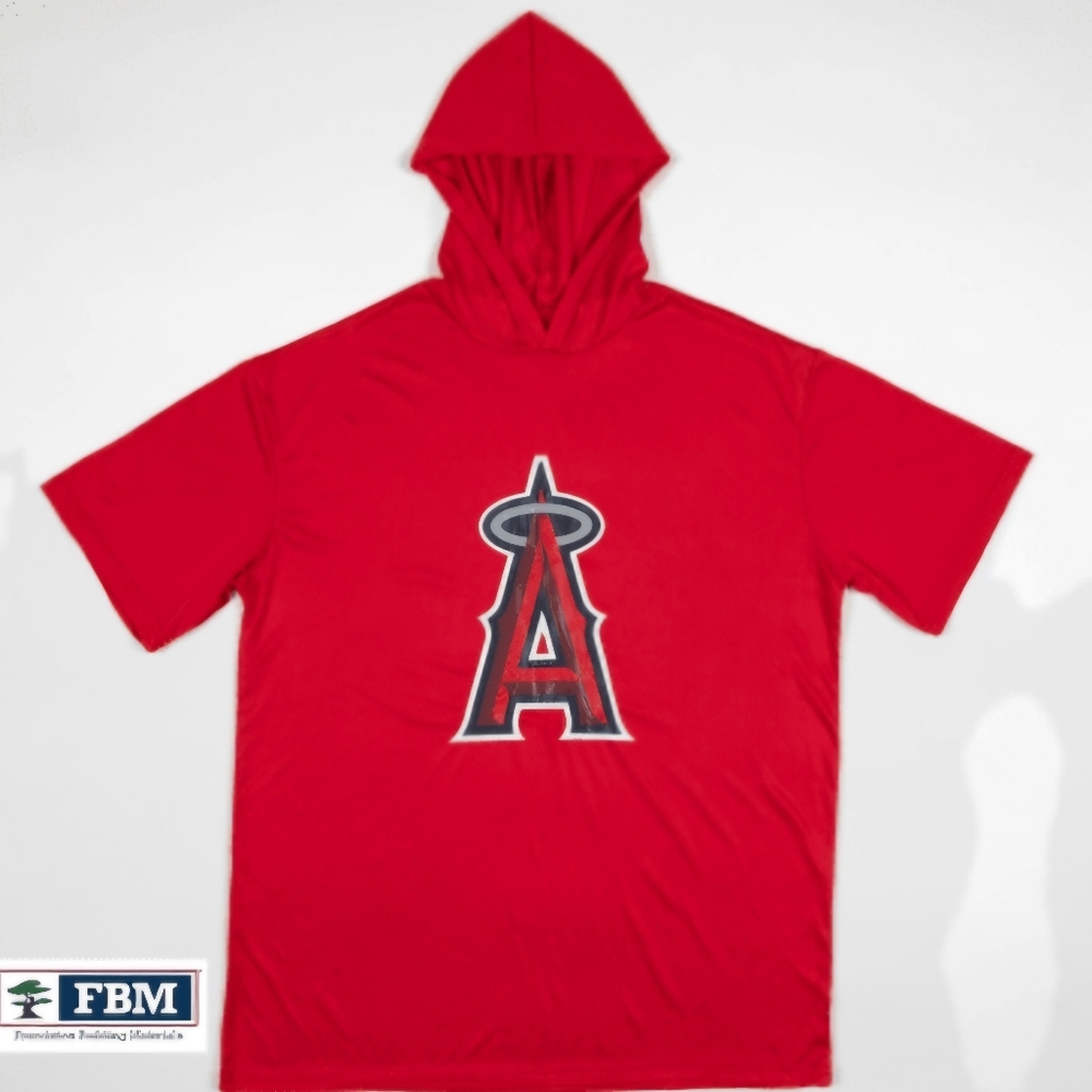 MLB ANGELS short-sleeved hooded shirt XL